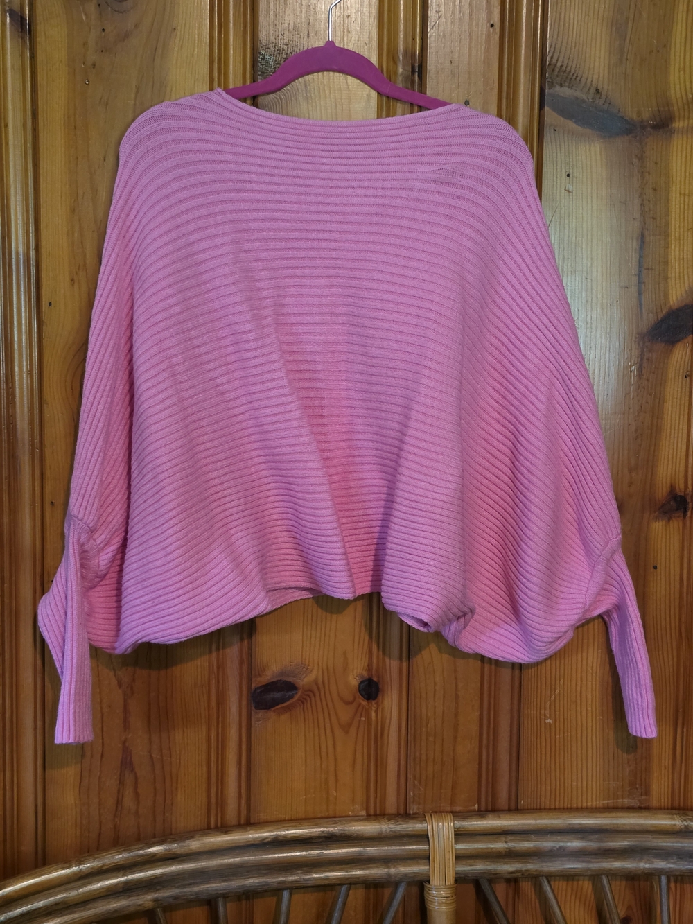 Off-Shoulder Ribbed Knit Sweater - Pink - Picture 4 of 12